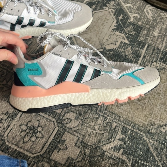 Adidas men’s Nite Jogger White Hi-Res Aqua size 12 - Picture 3 of 10
